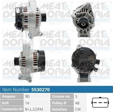 Генератор Meat & Doria для Ford Focus I 1998-2004. Артикул 5530270