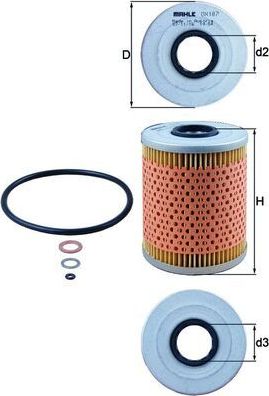 Масляный фильтр Mahle-Knecht. Артикул OX 187D
