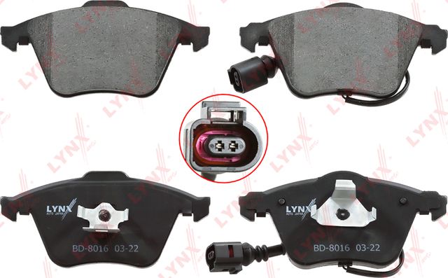 Тормозные колодки LYNXauto передние для Audi A3 II (8P) 2003-2013. Артикул BD-8016