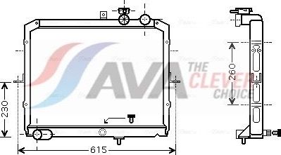 Радиатор охлаждения двигателя AVA. Артикул KAA2033