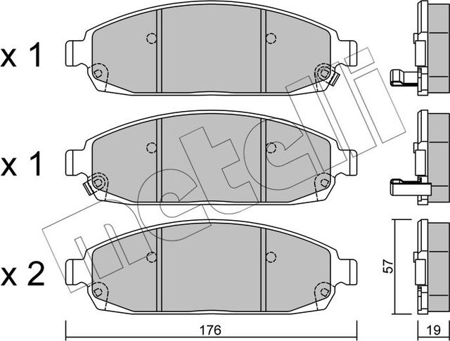 Тормозные колодки Metelli передние для Jeep Grand Cherokee IV (WK2) 2010-2010. Артикул 22-0719-0