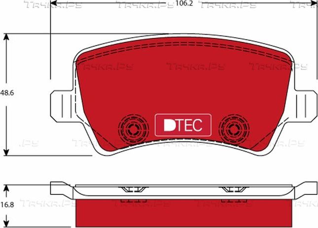 Тормозные колодки TRW DTEC COTEC задние для Land Rover Range Rover Evoque I 2011-2019. Артикул GDB1685DTE