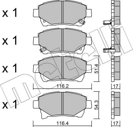Тормозные колодки Metelli. Артикул 22-0877-0