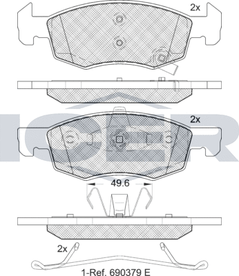 Тормозные колодки Icer. Артикул 182223