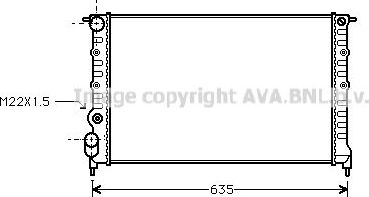 Радиатор охлаждения двигателя AVA для Renault 19 I 1988-1992. Артикул RT2149