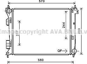 Радиатор охлаждения двигателя AVA для Hyundai Solaris I 2011-2017. Артикул HY2274