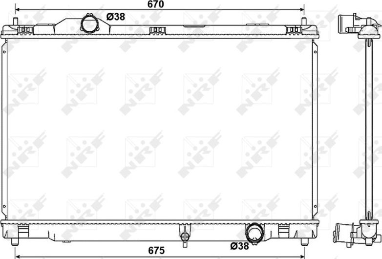 Радиатор охлаждения двигателя NRF. Артикул 53039