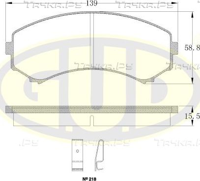 Тормозные колодки G.U.D.. Артикул GBP039600