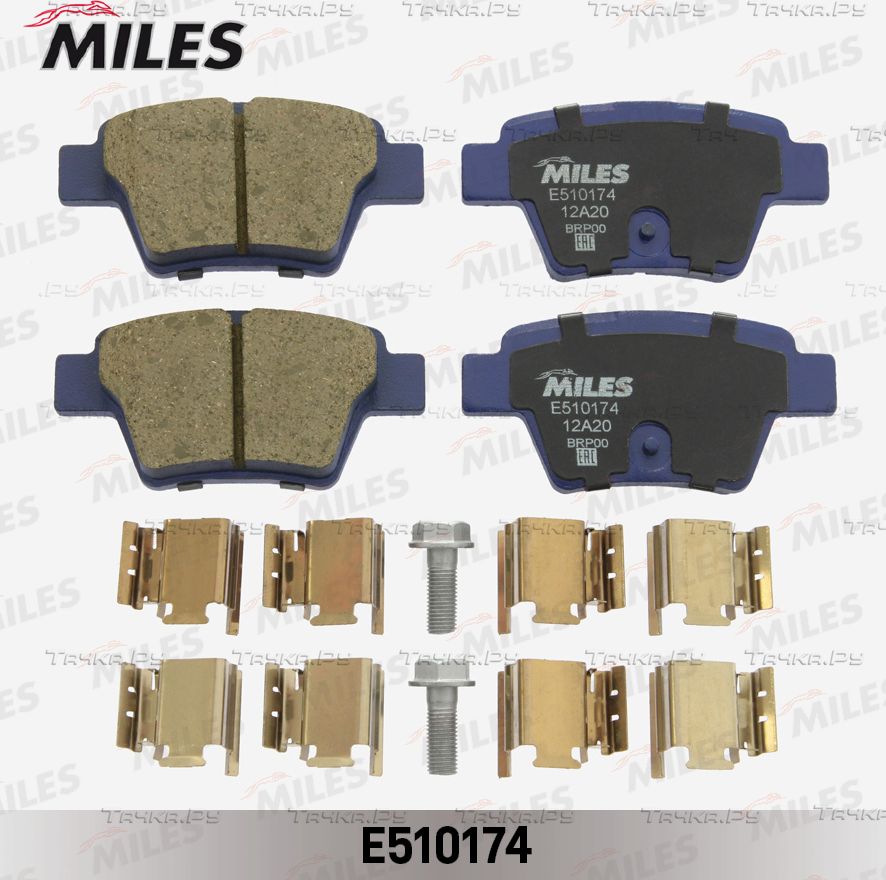 Тормозные колодки Miles (Керамика) задние для Geely Emgrand 7 I 2009-2013. Артикул E510174