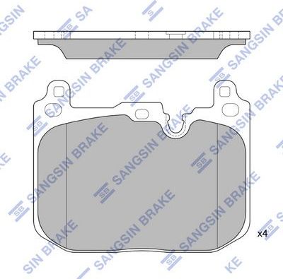 Тормозные колодки Sangsin Hi-Q передние для MINI Hatch III (F55/F56) 2013-2026. Артикул SP4126
