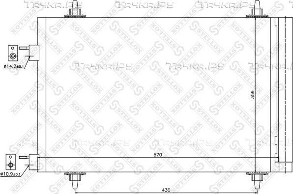 Радиатор кондиционера (конденсатор) Stellox. Артикул 10-45039-SX