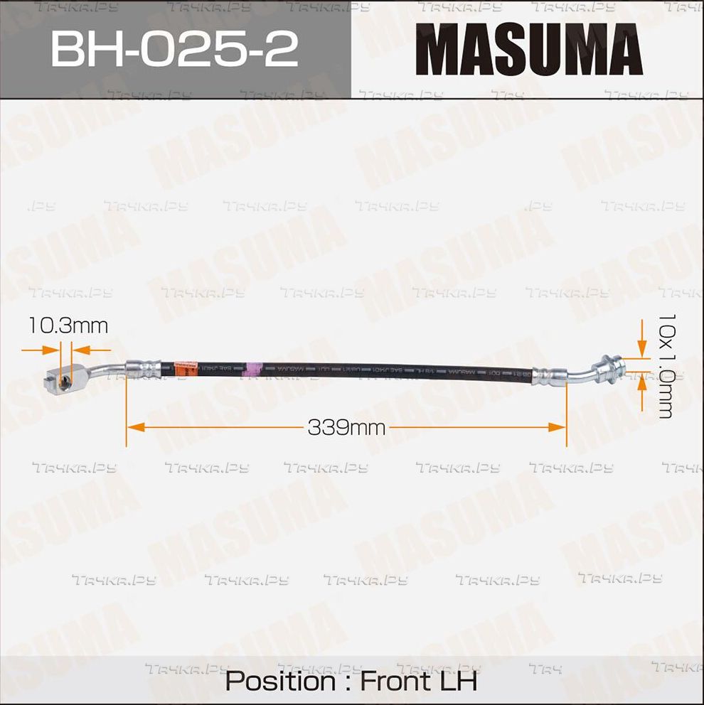 Тормозной шланг Masuma передний правый/левый для Nissan Terrano I 1987-1996. Артикул BH-025-2