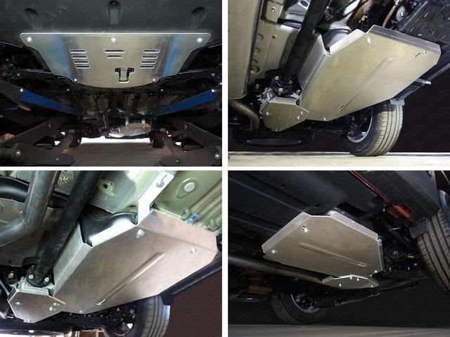 Защита алюминиевая ТСС (4 мм) для картера, КПП, заднего дифференциала и бака Kia Sorento III (Prime) 2014-2020. Артикул ZKTCC00253K