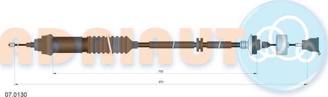 Трос сцепления Adriauto для Citroen Berlingo II 2008-2019. Артикул 07.0130