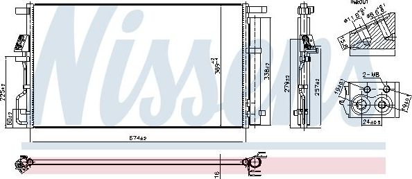 Радиатор кондиционера (конденсатор) Nissens (алюминий). Артикул 940922