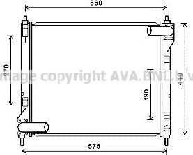 Радиатор охлаждения двигателя AVA. Артикул DN2354