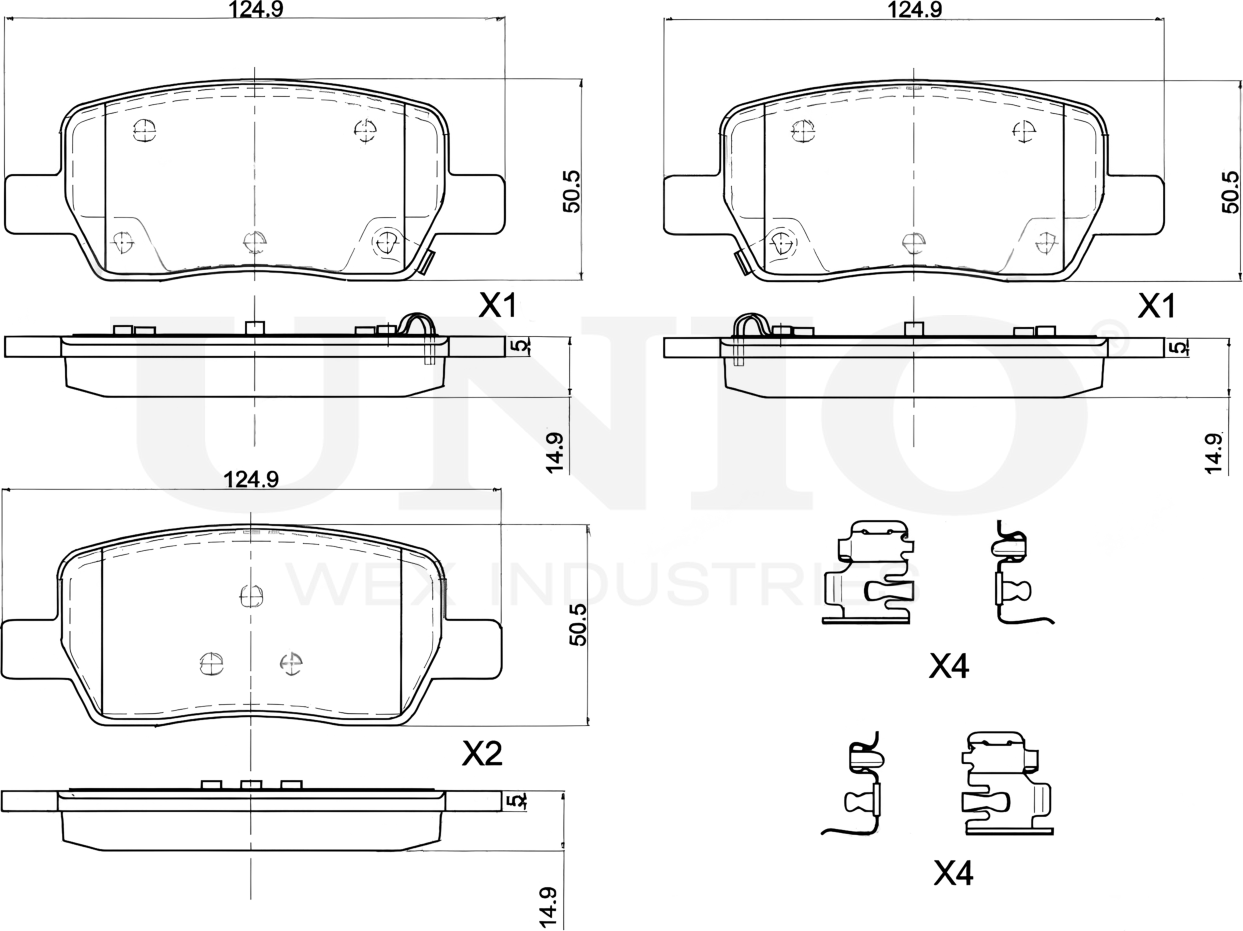 Колодки тормозные диск. задние Kia Sorento IV 20- (Unio). Артикул BRP-20132