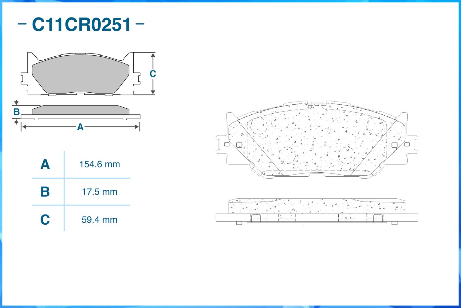 Колодки тормозные передние (Low Metallic) (Cworks). Артикул C11CR0251