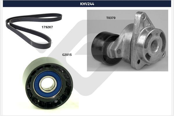 Приводной ремень поликлиновой с роликами (комплект) Hutchinson. Артикул KHV 244