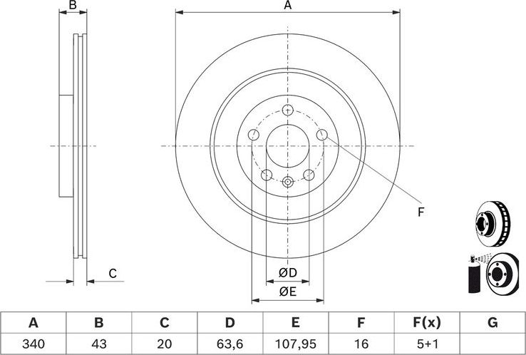 Тормозной диск Bosch. Артикул 0 986 479 D97