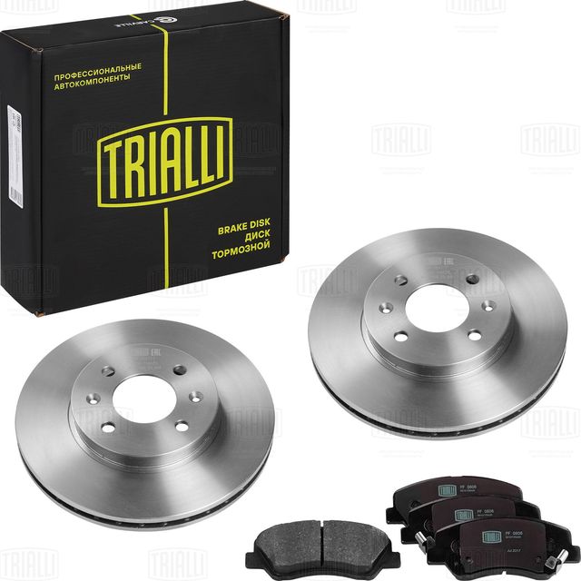 Комплект торм. дисков и колодок для а/м Hyundai Solaris (10-)/Kia Rio (10-) пере (Trialli). Артикул BK084710