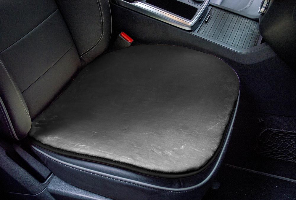 Накидка универсальная CarFashion Alpaca Mini из искусственного меха на переднее сиденье авто, цвет Темно-серый. Артикул 23005