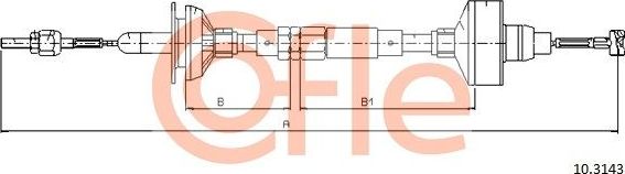 Трос сцепления Cofle для Volkswagen Vento 1991-1998. Артикул 92.10.3143