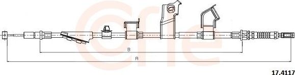 Трос ручника (тросик ручного тормоза) Cofle. Артикул 92.17.4117