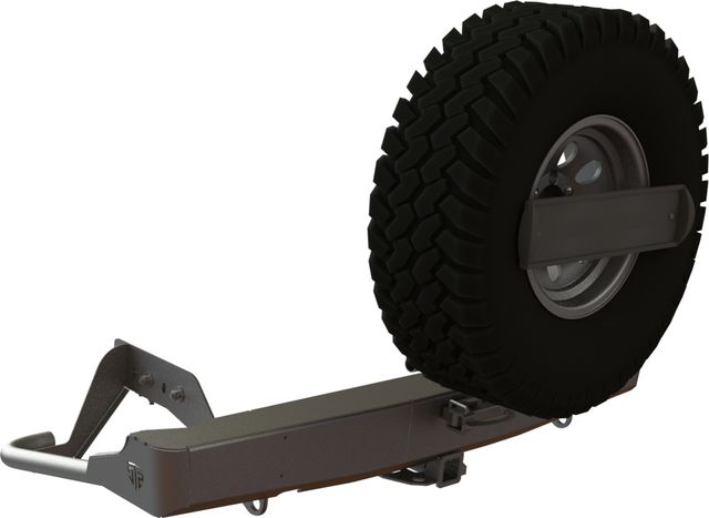 Бампер силовой STC задний для Mitsubishi L200 V 2015-2018 с квадратом под фаркоп, кронштейном крепления запасного колеса по центру и кронштейном крепления гос номера. Артикул STC-ML200/15-BR-C1