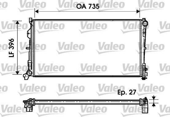 Радиатор охлаждения двигателя Valeo (алюминий). Артикул 732956