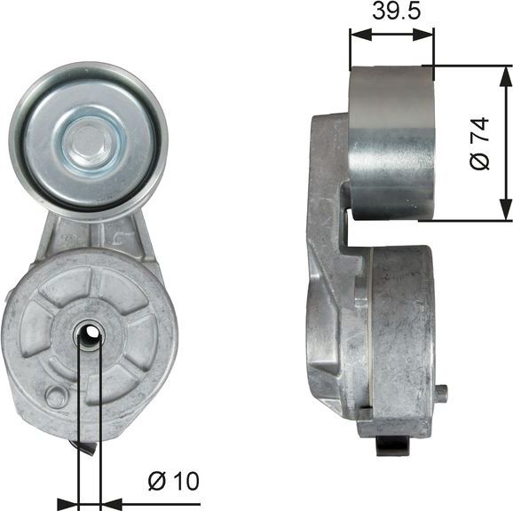 Натяжной ролик (натяжитель) приводного клинового зубчатого ремня Gates (Металл). Артикул T38707