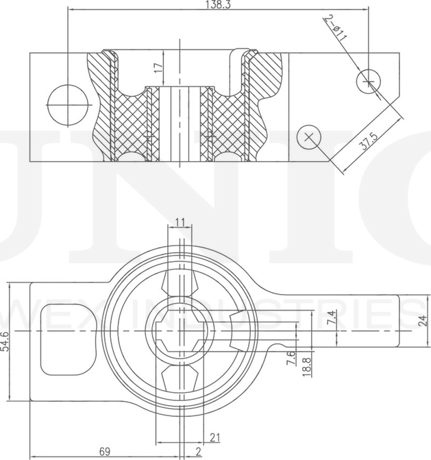 Сайлентблок рычага подвески (Unio). Артикул RMP-20028