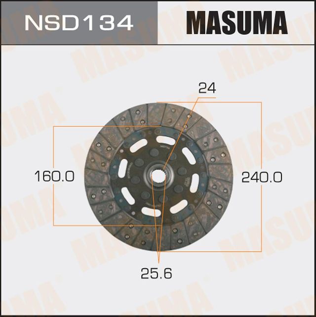 Диск сцепления Masuma для Nissan Silvia VII (S15) 2000-2003. Артикул NSD134