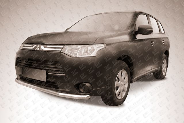 Защита Slitkoff переднего бампера d57 для Mitsubishi Outlander III 2014-2015. Артикул MOUT14-003