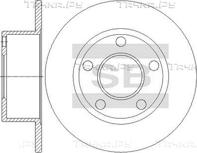 Тормозной диск Sangsin Hi-Q задний для Skoda Superb I 2001-2008. Артикул SD5442