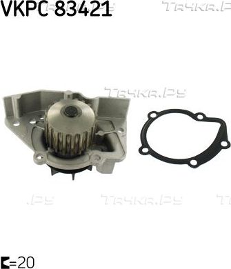Помпа (водяной насос) SKF для Peugeot 406 I 1995-2004. Артикул VKPC 83421
