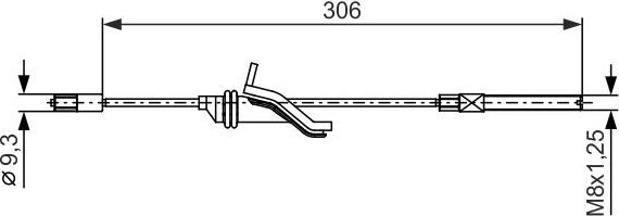 Трос ручника (тросик ручного тормоза) Bosch. Артикул 1 987 482 369