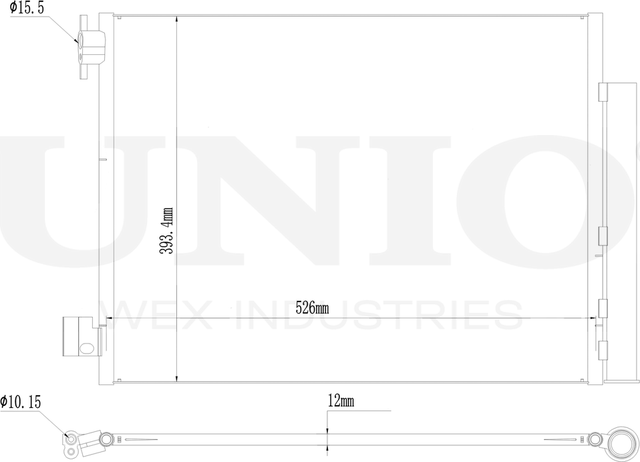 Радиатор кондиционера (Unio). Артикул RAD-30023