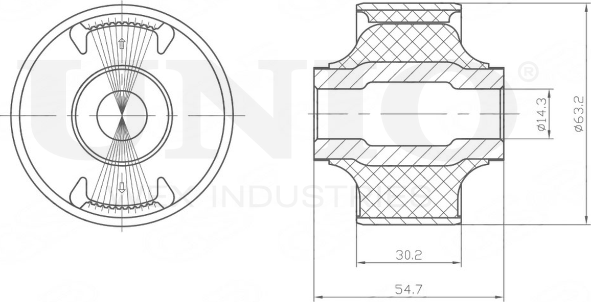 Сайлентблок рычага подвески (Unio). Артикул RMP-20515