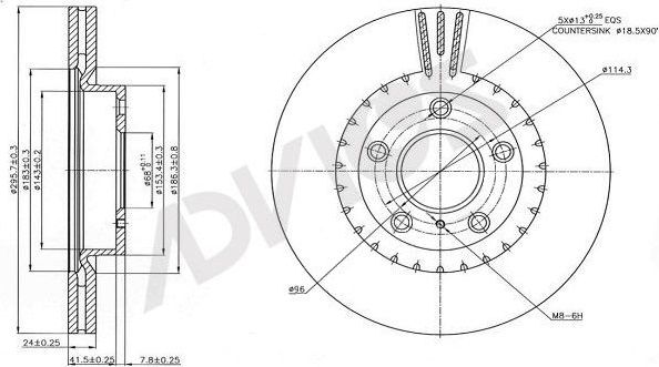 Тормозной диск Advics. Артикул B6F108B