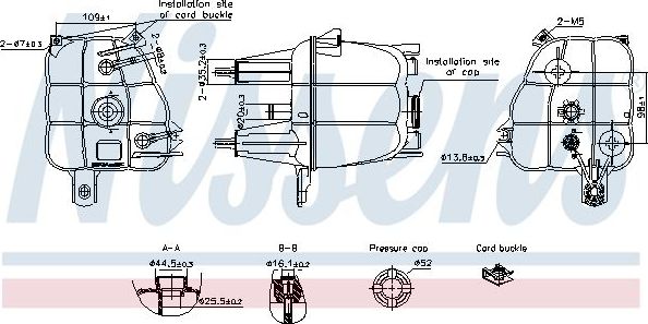 Расширительный бачок Nissens (полимерный материал) для Alfa Romeo Giulietta III 2010-2025. Артикул 996307