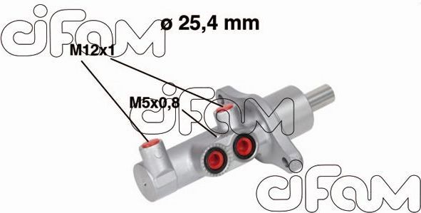 Тормозной цилиндр главный Cifam (алюминий) для Mazda 3 I (BK) 2003-2009. Артикул 202-543