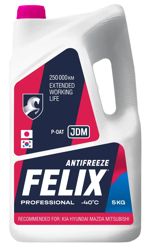 Антифриз FELIX JDM Pink G12++ розовый в п/э бут. 5кг Felix. Артикул 430206402