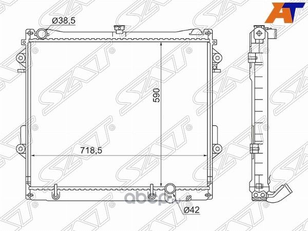 Радиатор TOYOTA LAND CRUISER 200LEXUS LX570 2UZ-F (SAT). Артикул ST100050