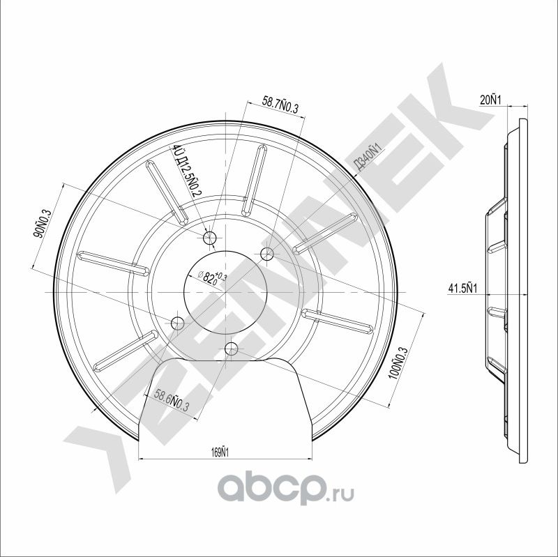 Защита тормозного диска задняя правая FORD MONDEO IV 07->, GALAXY 06 (Zennek). Артикул DCD0071