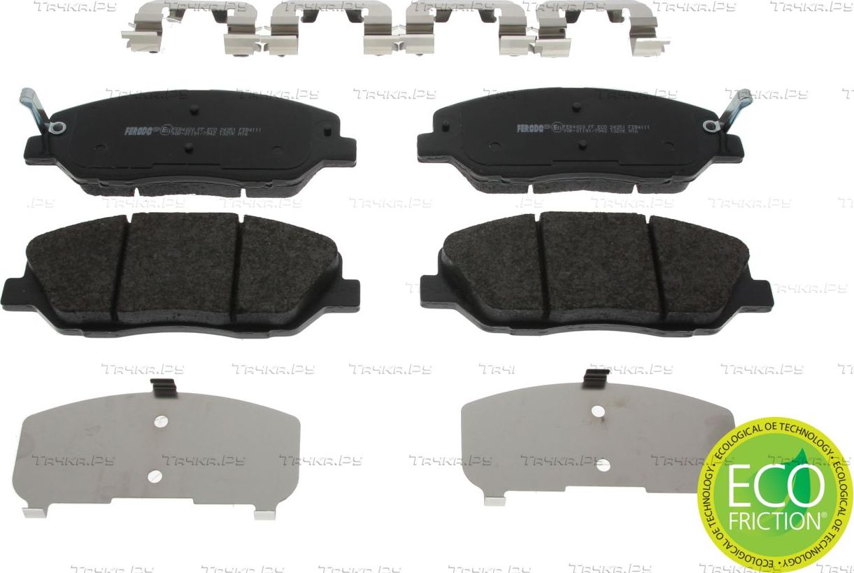 Тормозные колодки Ferodo Premier Eco Friction передние для Hyundai Santa Fe III 2012-2018. Артикул FDB4111