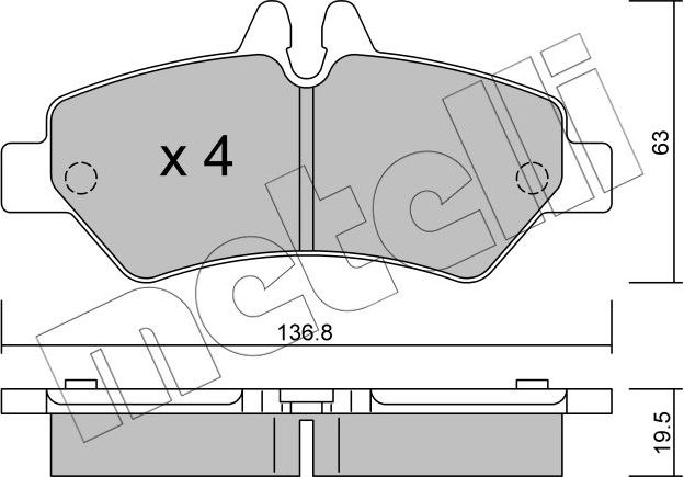 Тормозные колодки Metelli. Артикул 22-0672-0