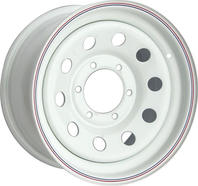 Колёсный диск OFF-ROAD Wheels усиленный стальной белый 6x139,7 8xR16 d110 ET+30 для Mitsubishi L200 IV 2005-2015. Артикул 1680-63910WH+30