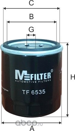Масляный фильтр MFilter для Chevrolet Spark III 2010-2016. Артикул TF 6535