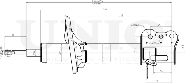 Амортизатор подвески (Unio). Артикул SAB-10087